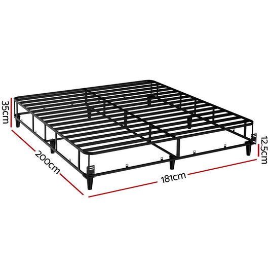 Bed Frame King Size Metal Grey MASON By Artiss