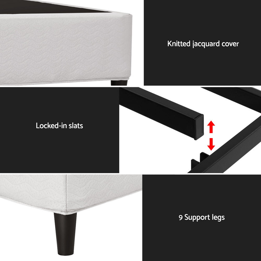 Bed Frame King Size Metal Grey MASON By Artiss