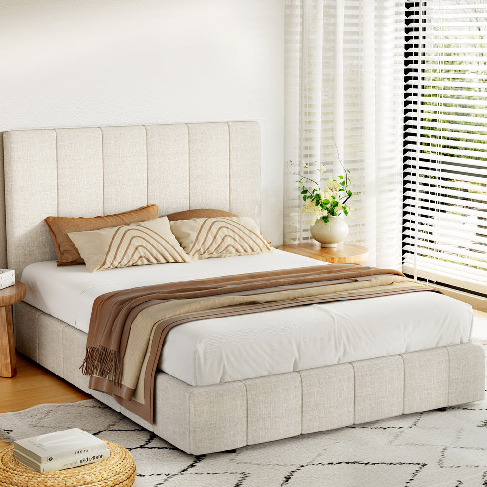 Bed Frame Queen Size Beige TETTE By Artiss
