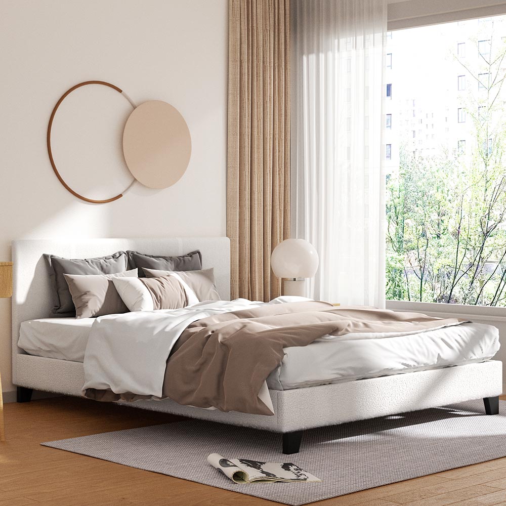 Bed Frame Queen Size Boucle NEO By Artiss