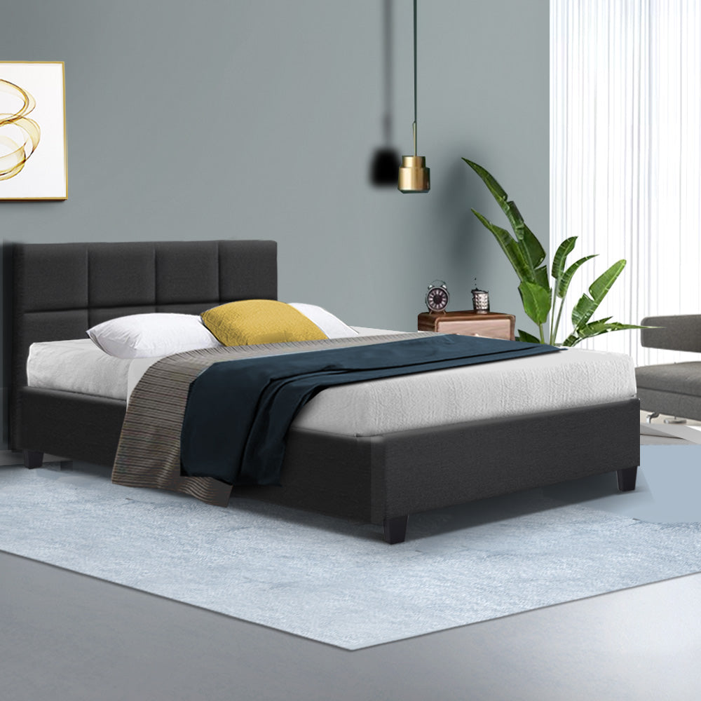 Bed Frame Double Size Charcoal TINO By Artiss