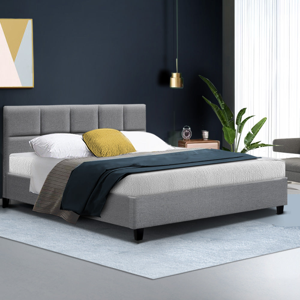 Bed Frame Queen Size Grey TINO By Artiss