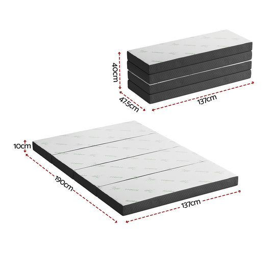 Giselle Foldable Mattress Folding Foam Mattresses Bamboo Double