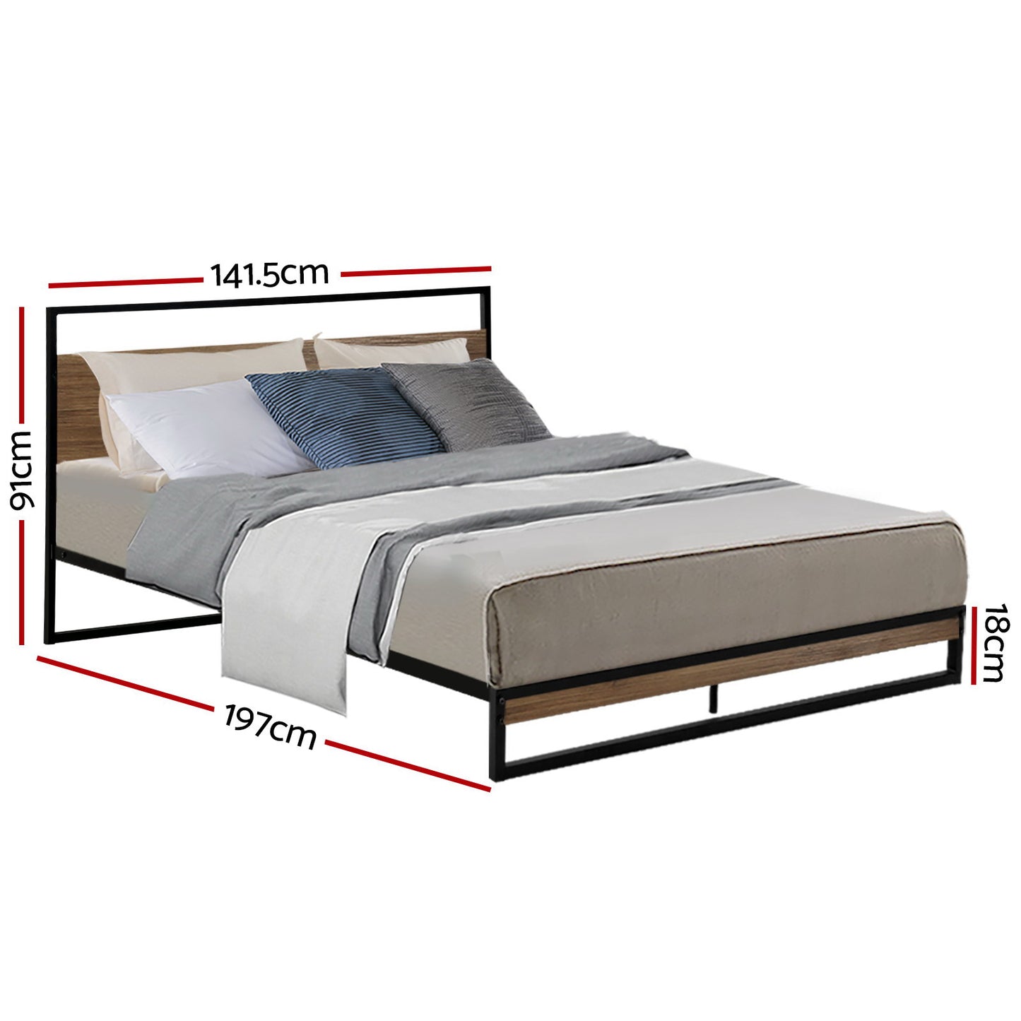 Bed Frame Double Size Metal Bed Frame DANE By Artiss