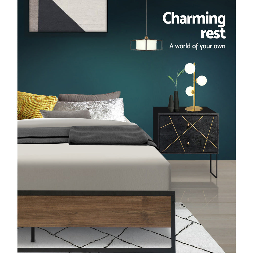 Bed Frame Metal Bed Frame Bed Base OSLO - Queen By Artiss