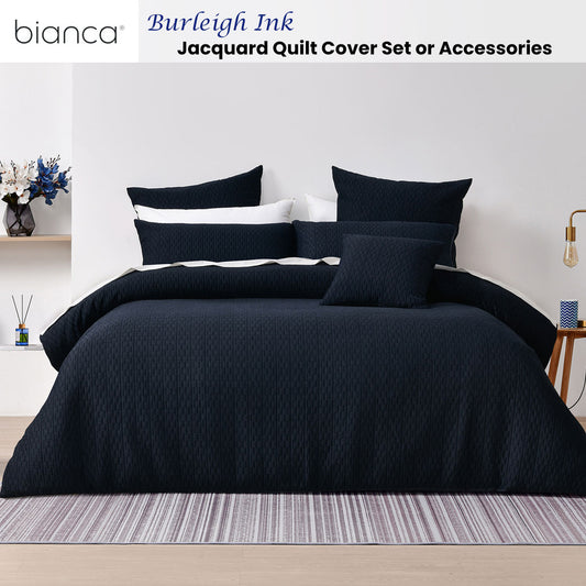 Bianca Burleigh Ink Jacquard Quilt Cover Set Queen
