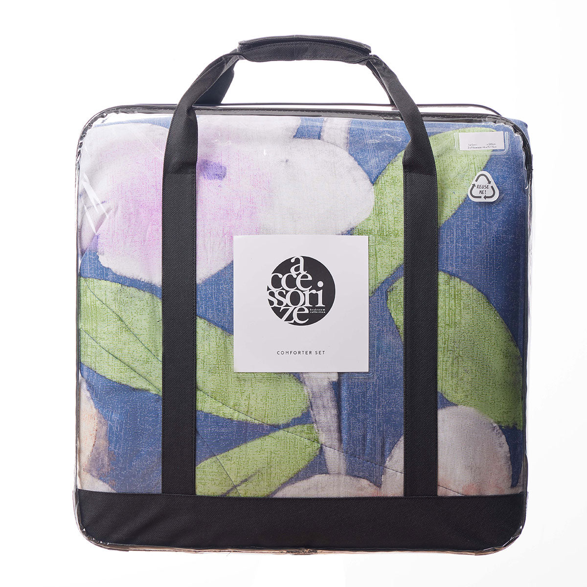 Accessorize Bella Blue Floral 3 Piece Comforter Set Double