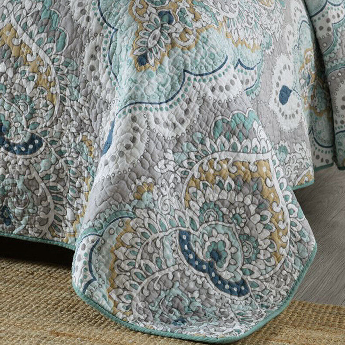 100% Cotton Cover Lightly Quilted Coverlet Set Regency Taupe Queen