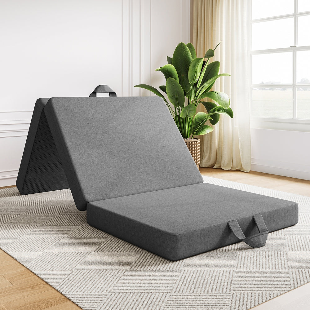 BedStory Folding Mattress Small King Single Trifold Mattress Firm Support Foam Washable Cover 10cm