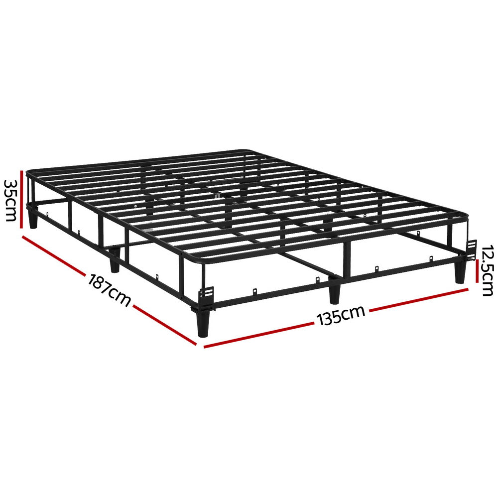 Bed Frame Double Size Metal Grey MASON By Artiss