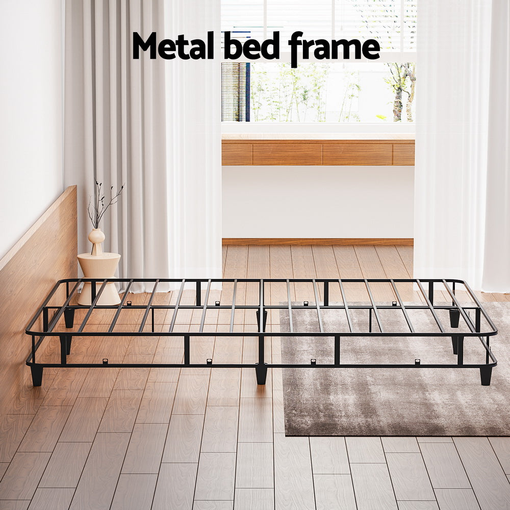 Bed Frame Double Size Metal Grey MASON By Artiss