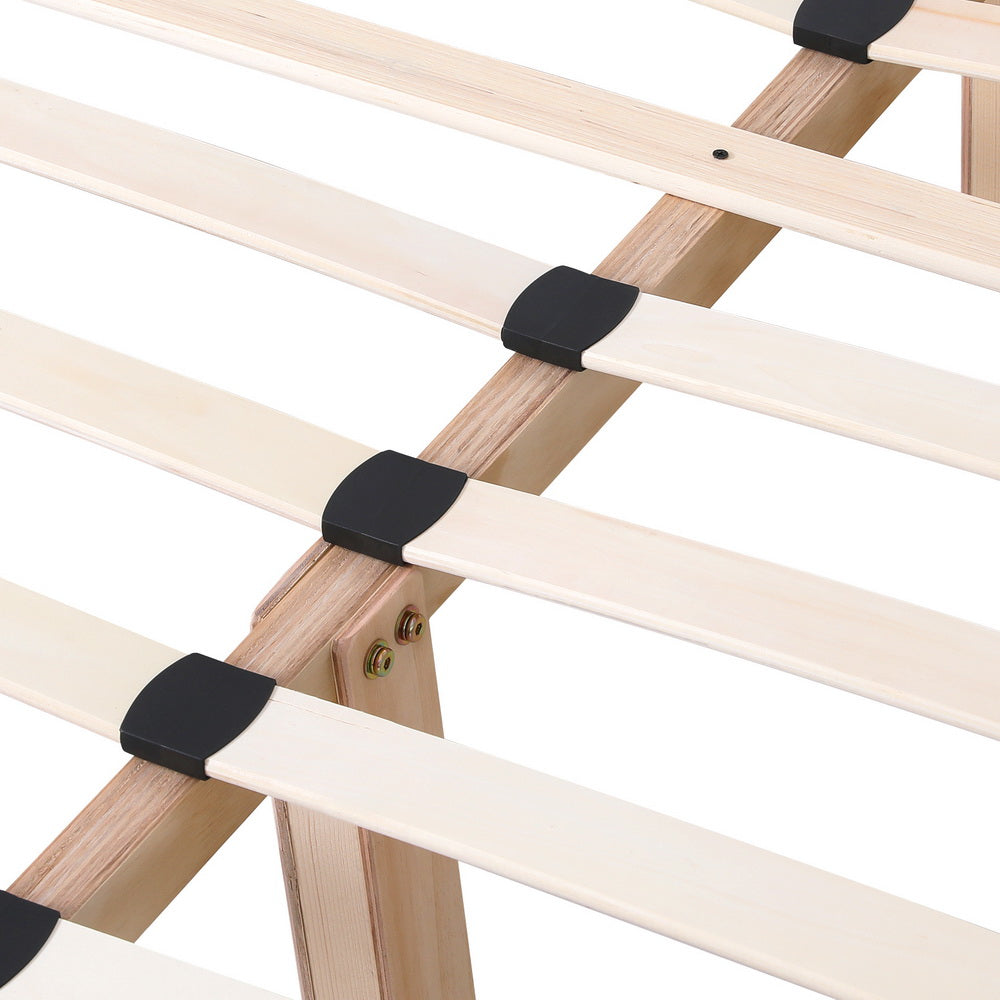 Bed Frame Queen Size Beige ZORA By Artiss