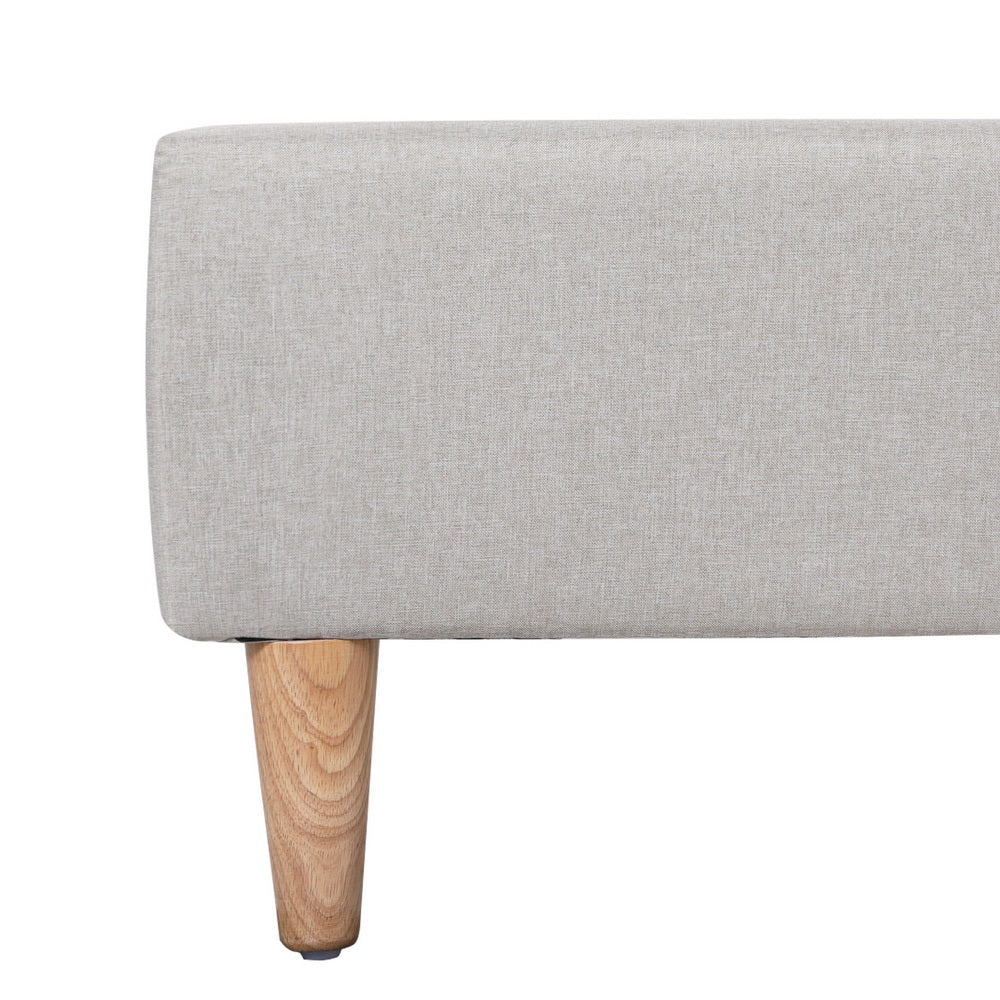 Bed Frame Queen Size Beige ZORA By Artiss