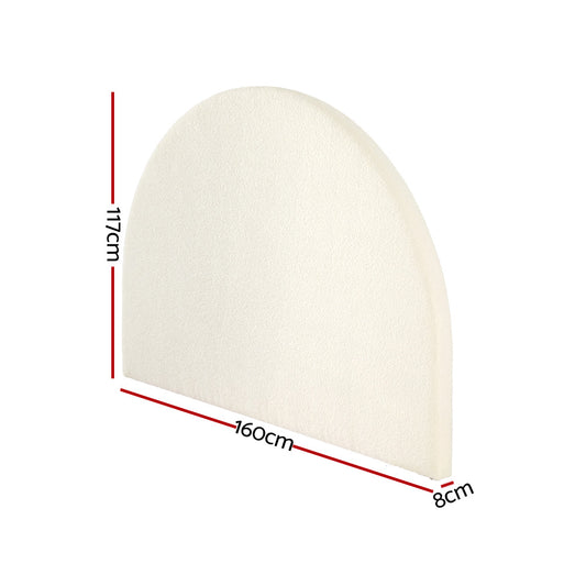 Bed Head Headboard Bed Frame Queen Boucle - GREI White By Artiss