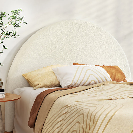 Bed Head Headboard Bed Frame Queen Boucle - GREI White By Artiss
