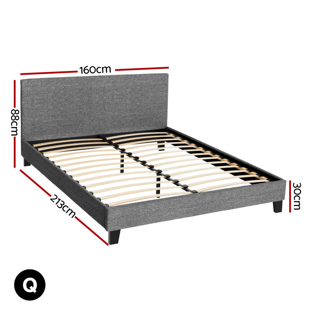 Bed Frame Queen Size Grey NEO By Artiss