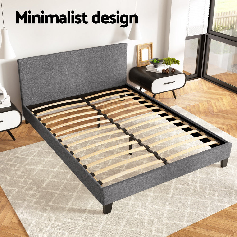 Bed Frame Queen Size Grey NEO By Artiss