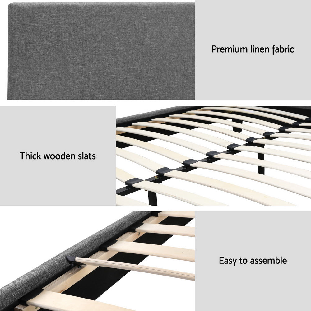Bed Frame Queen Size Grey NEO By Artiss