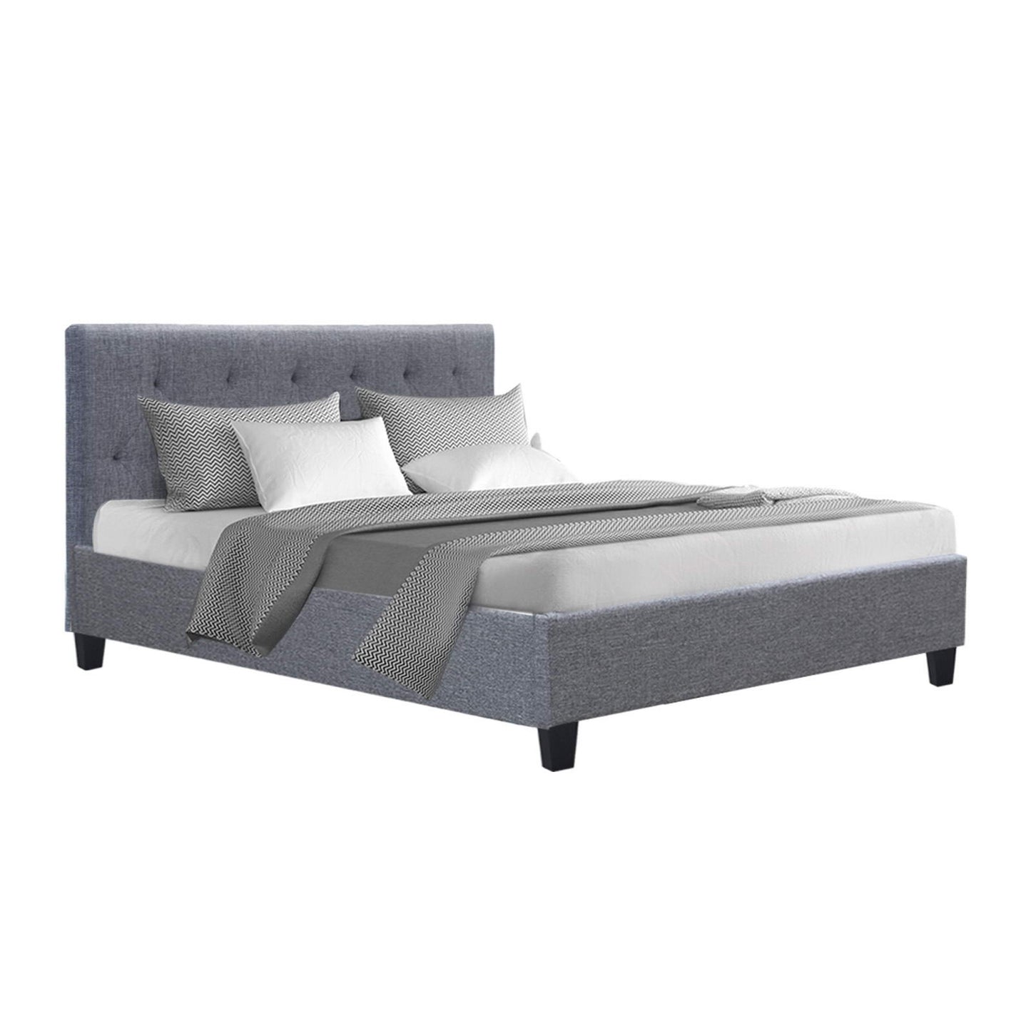 Bed Frame Double Size Grey VANKE By Artiss