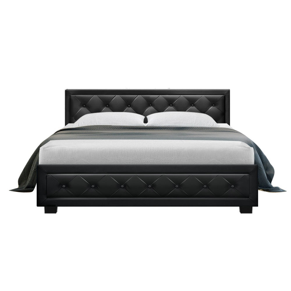 Bed Frame Queen Size Gas Lift Black  TIYO By Artiss