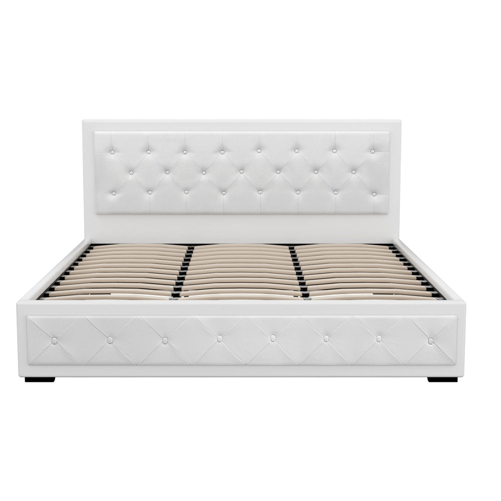 Bed Frame King Size Gas Lift White TIYO By Artiss