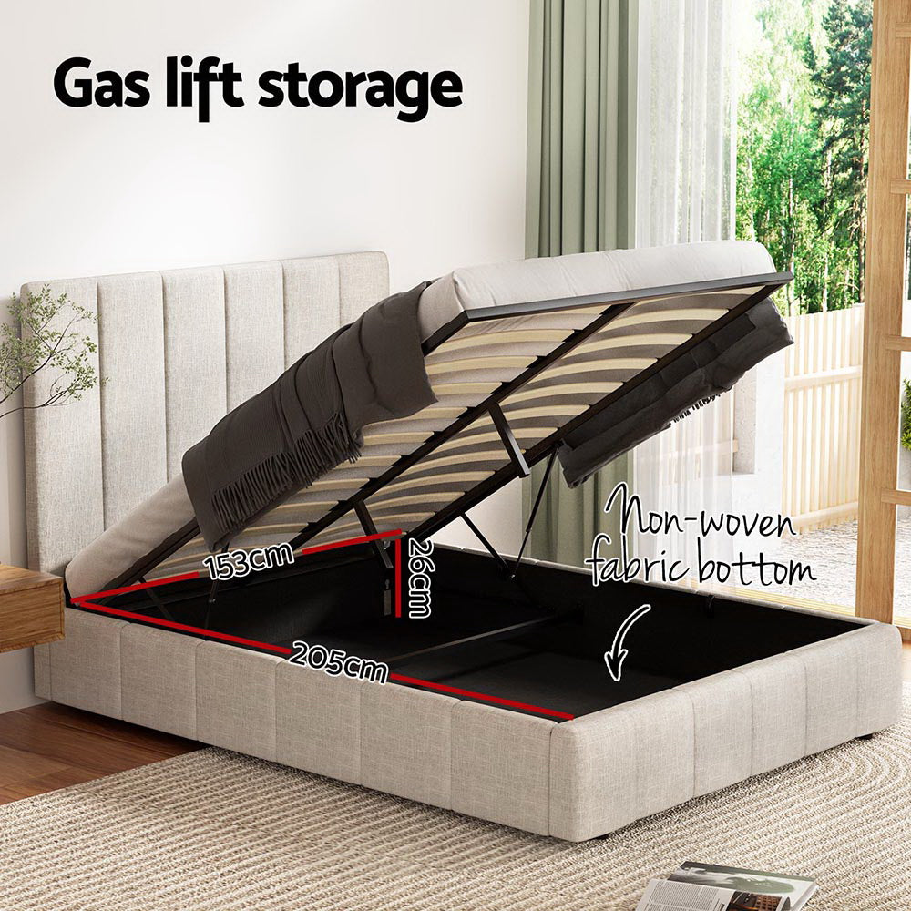 Bed Frame Queen Size Beige TETTE By Artiss