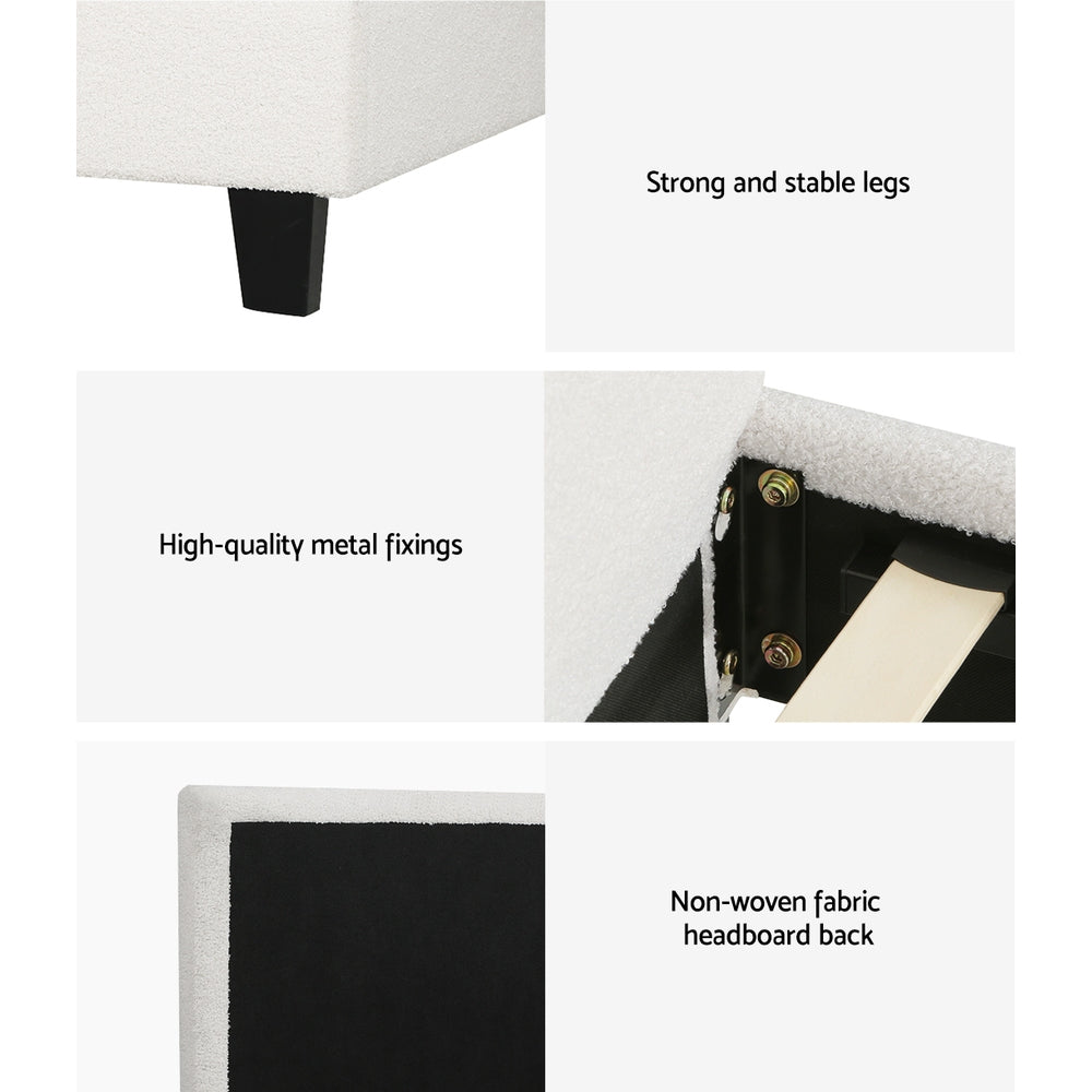 Bed Frame Queen Size Boucle NEO By Artiss