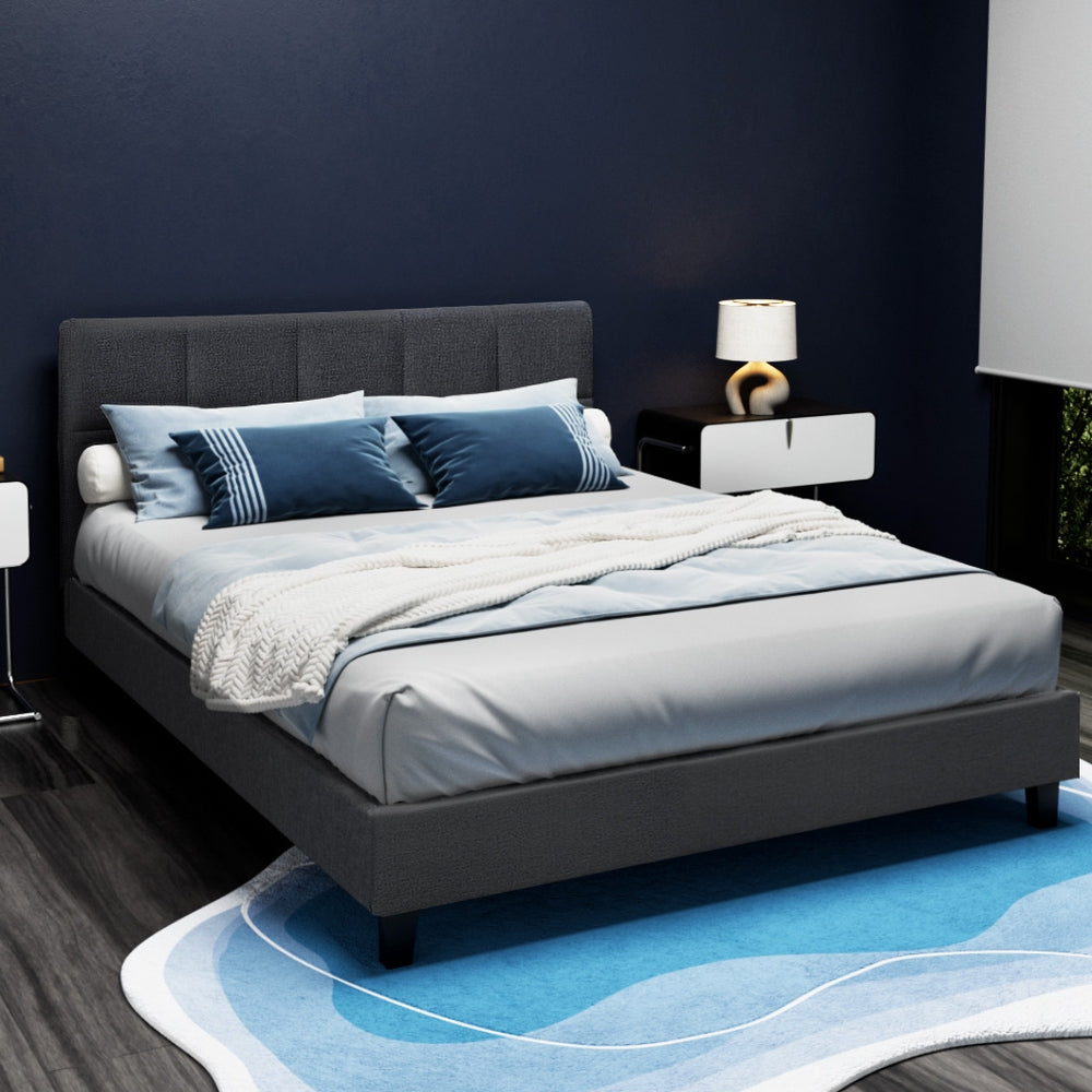 Bed Frame Double Size Charcoal TINO By Artiss