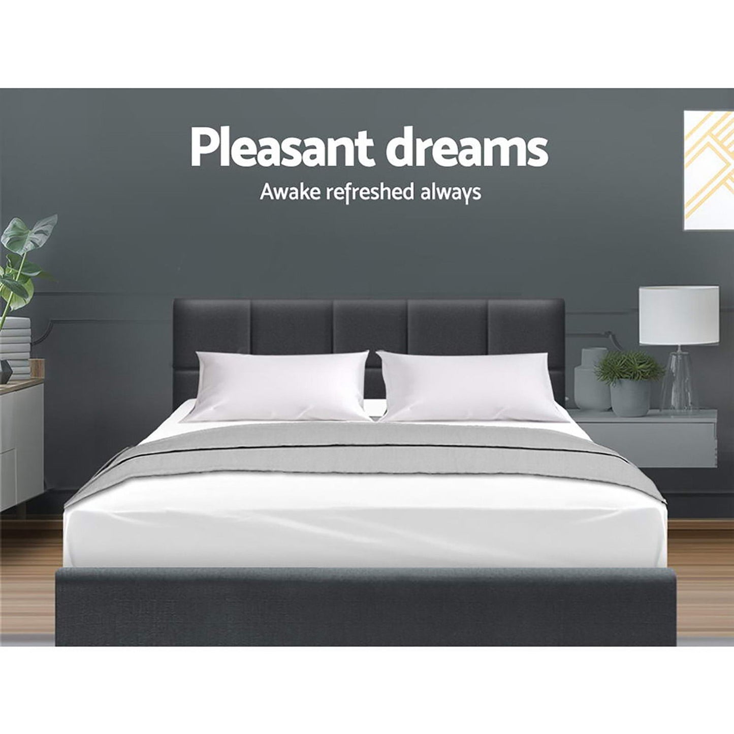 Bed Frame Double Size Charcoal TINO By Artiss