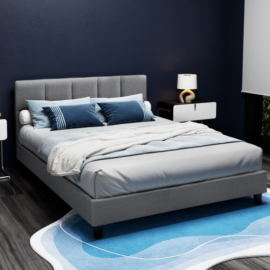 Bed Frame Queen Size Grey TINO By Artiss