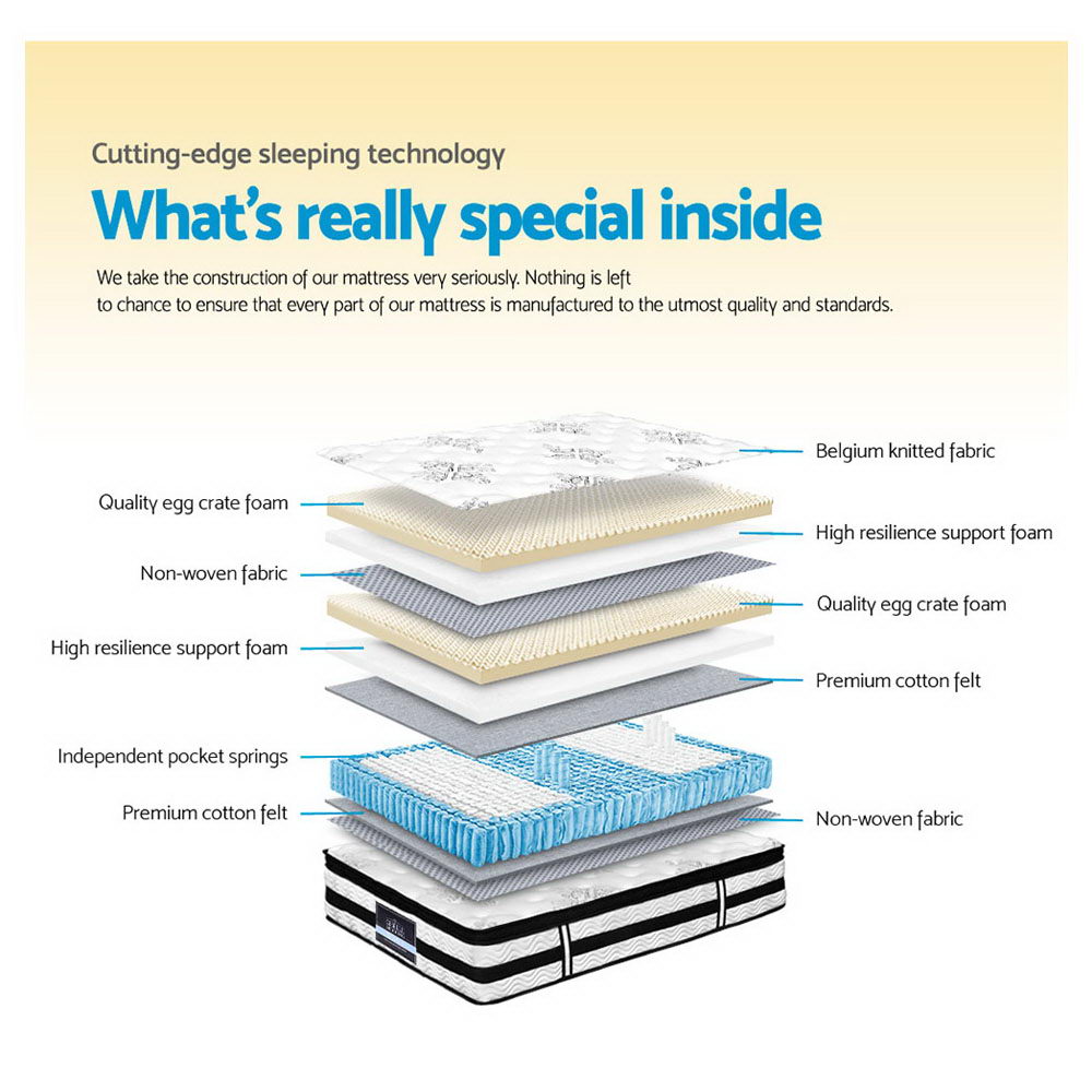 Bedding 34cm Mattress Euro Top Pocket Spring King By Giselle