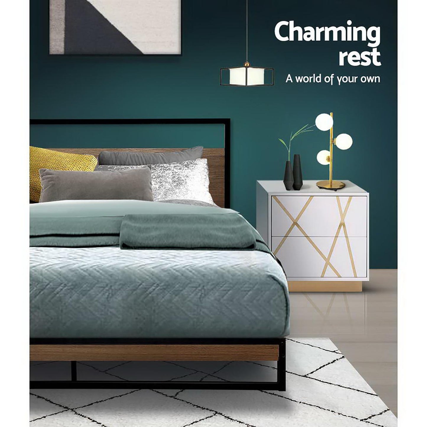 Bed Frame Double Size Metal Bed Frame DANE By Artiss