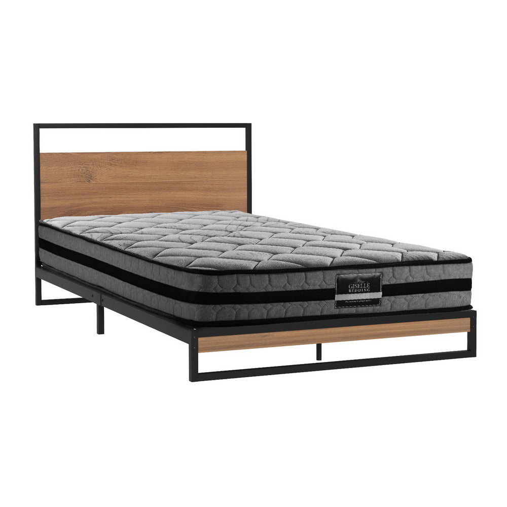 Metal Bed Frame King Single Size Beds Platform with Mattress By Artiss