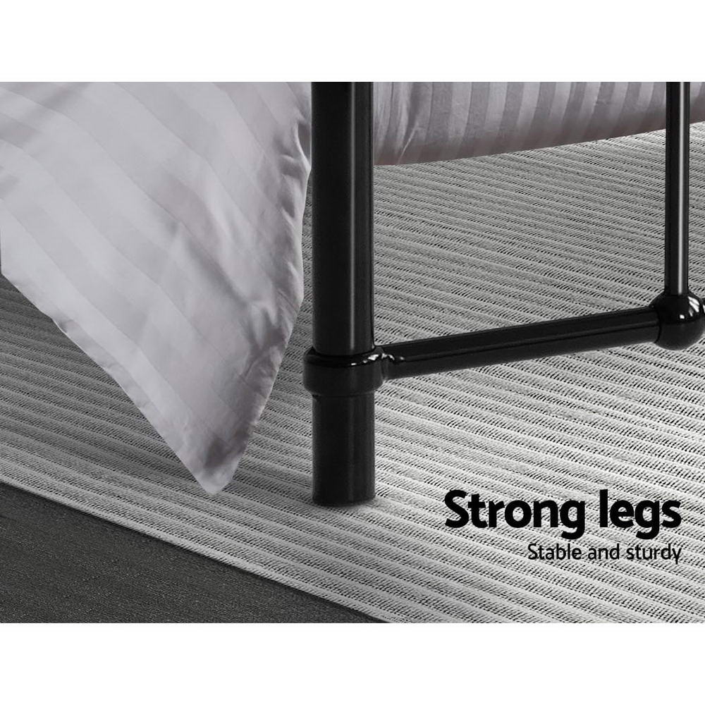 Bed Frame Metal Bed Frame LEO - Queen (Black) By Artiss