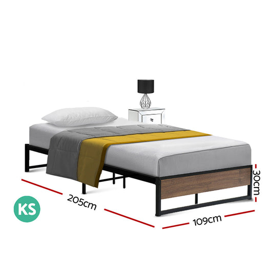 Bed Frame Metal Bed Frame Bed Base OSLO - King Single By Artiss