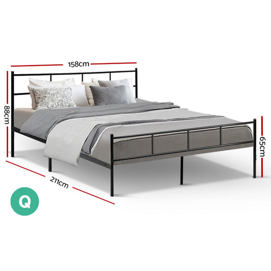 Bed Frame Queen Metal Bed Frame SOL By Artiss