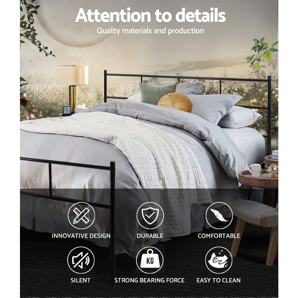 Bed Frame Queen Metal Bed Frame SOL By Artiss