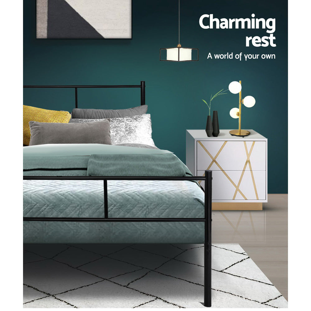Bed Frame Queen Metal Bed Frame SOL By Artiss