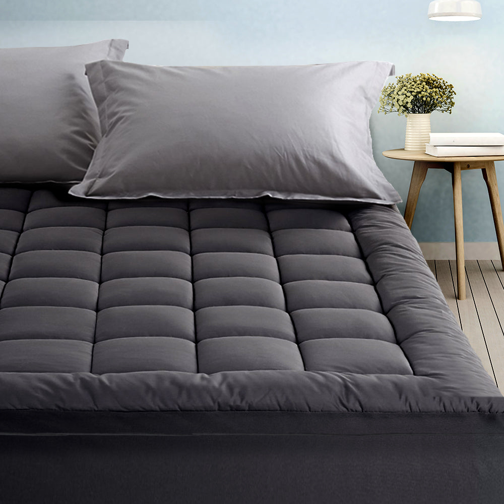 Bedding Mattress Topper Pillowtop Bamboo Charcoal Double By Giselle