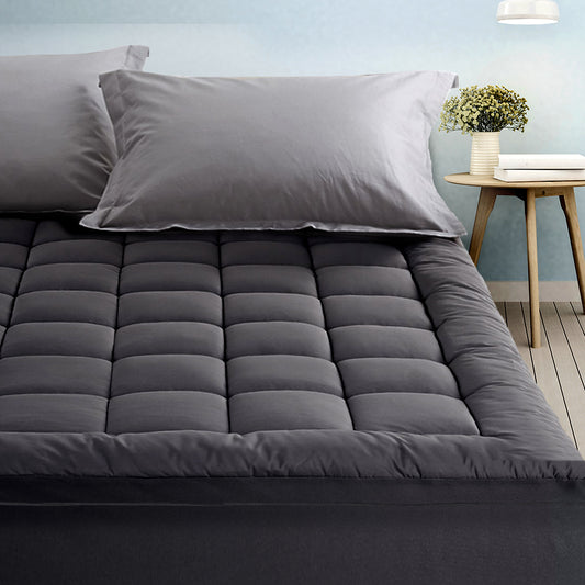 Bedding Mattress Topper Pillowtop Bamboo Charcoal Double By Giselle