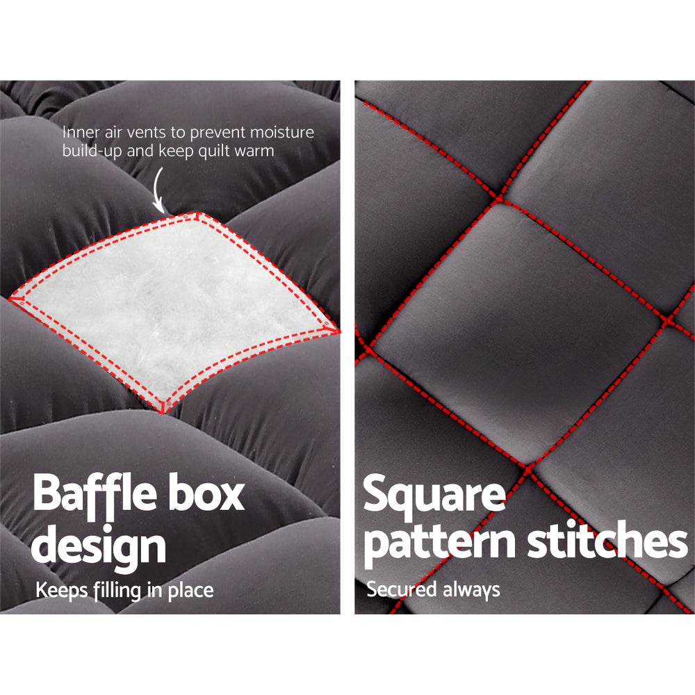 Bedding Mattress Topper Pillowtop Bamboo Charcoal Double By Giselle