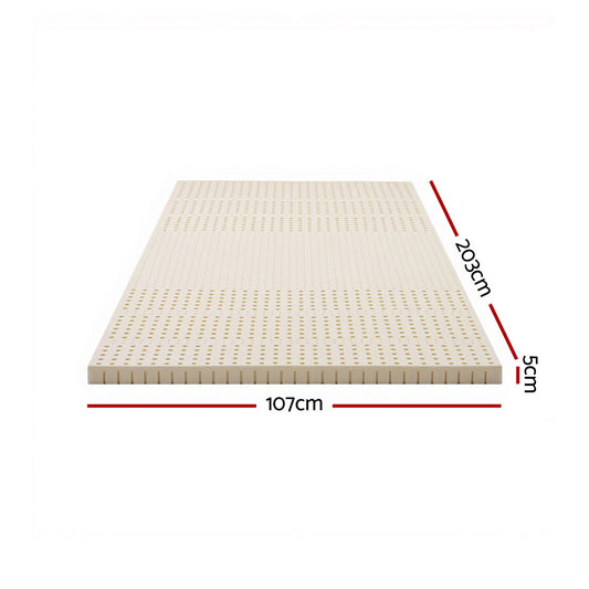 Giselle Bedding Latex Mattress Topper 5cm King Single