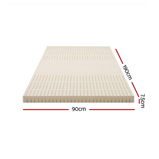 Giselle Bedding Latex Mattress Topper 7.5cm Single