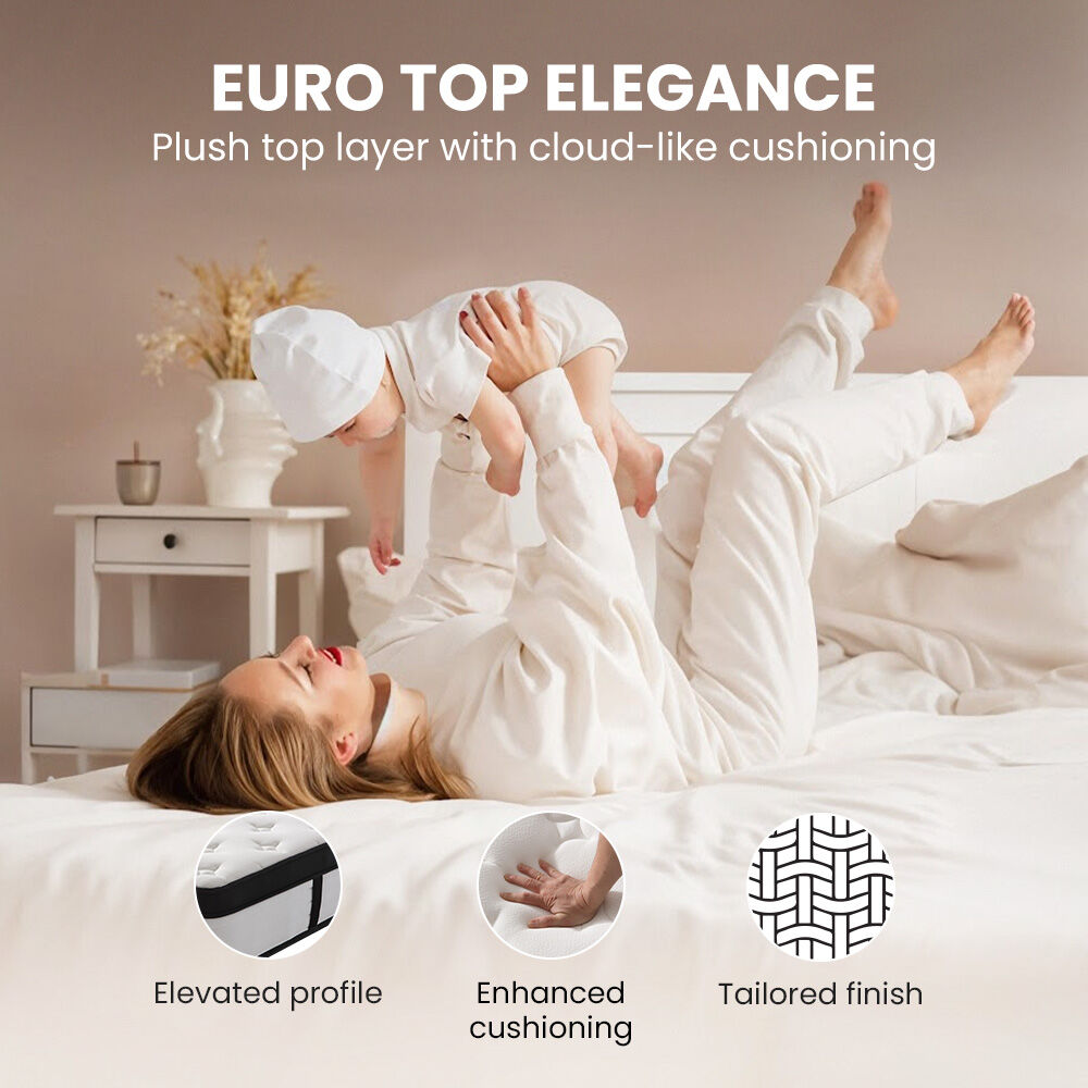 KINGSTON SLUMBER RelaxMax 31cm Single Mattress, Medium, Euro Top, 5-Zone, Pocket Spring, Knitted Fabric