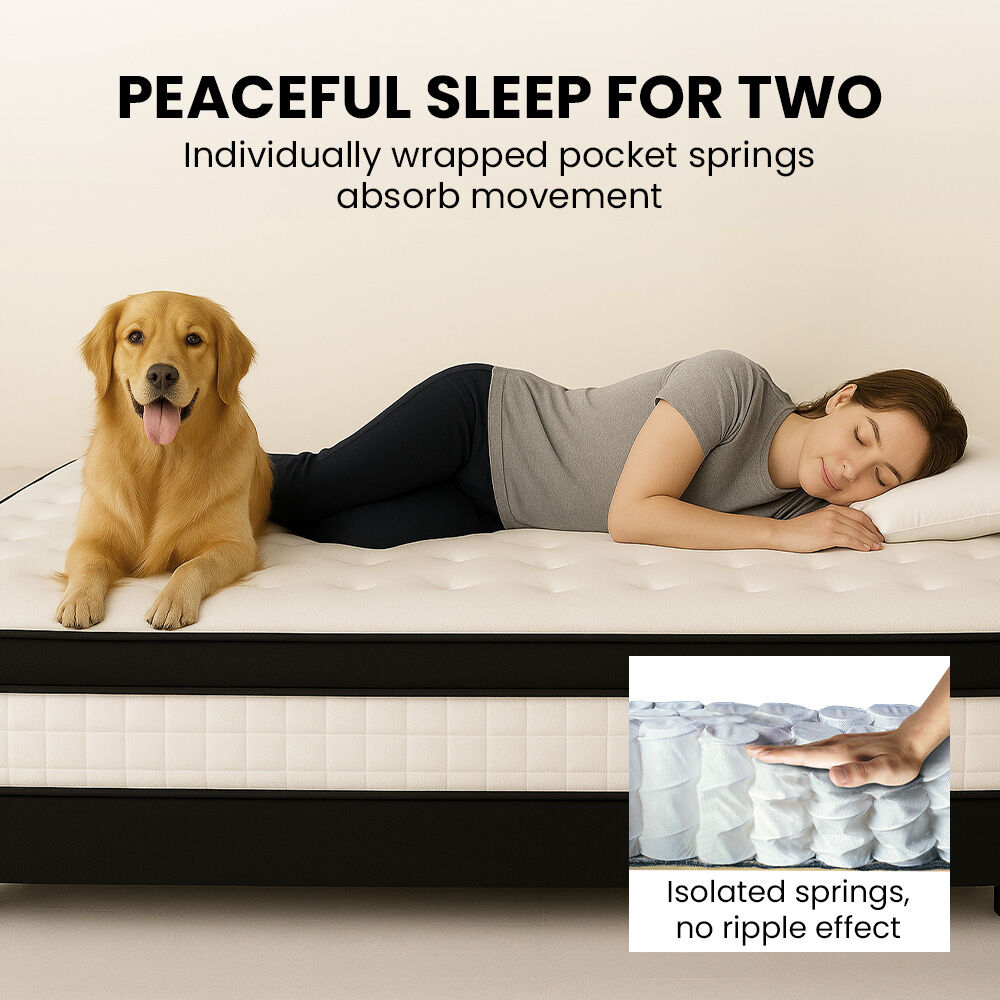 KINGSTON SLUMBER RelaxMax 31cm Single Mattress, Medium, Euro Top, 5-Zone, Pocket Spring, Knitted Fabric