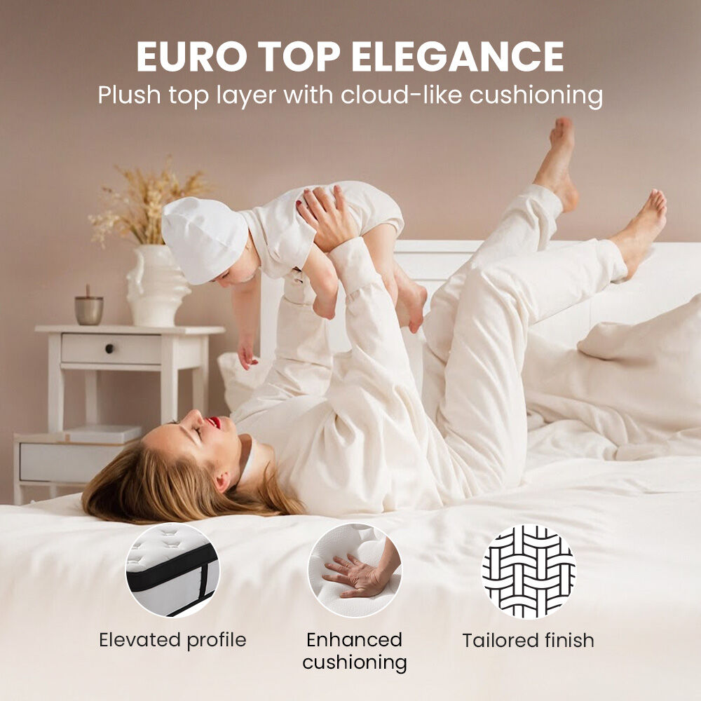 KINGSTON SLUMBER RelaxMax 31cm King Single Mattress, Medium, Euro Top, 5-Zone, Pocket Spring, Knitted Fabric