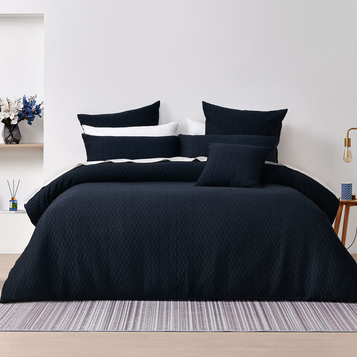 Bianca Burleigh Ink Jacquard Quilt Cover Set Queen