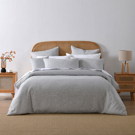 Bianca Pesaro Grey Polyester Cotton Quilt Cover Set Queen