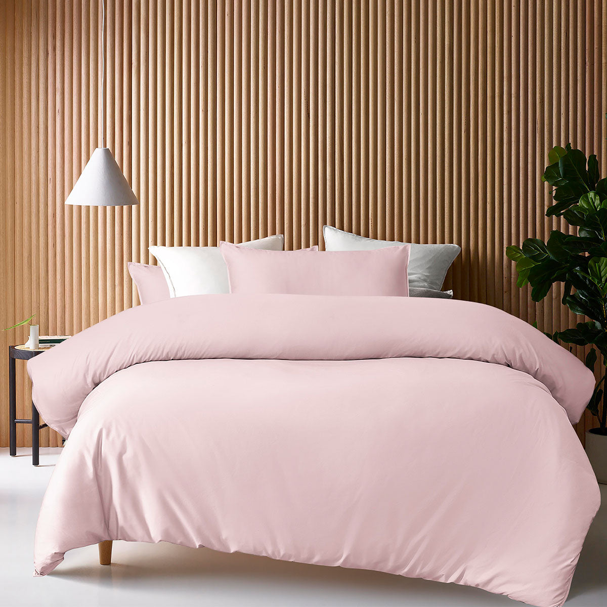 Accessorize 400TC Blush Bamboo Cotton Double Stitch Quilt Cover Set King