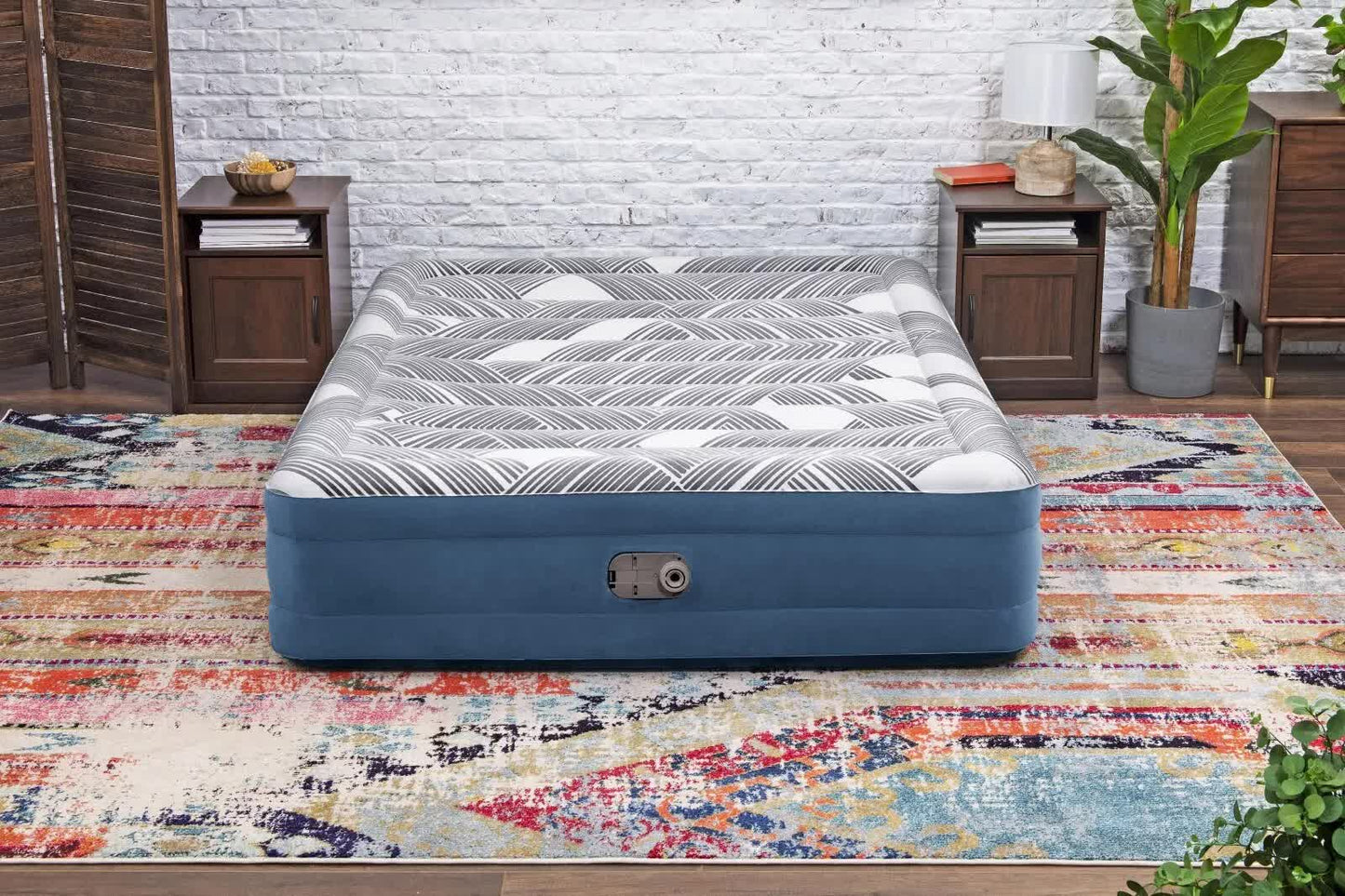 2.03m x 1.52m x 36cm Tritech Fashion Flock comfortable inflatable Air Mattress Queen Built-in AC Pump By Bestway